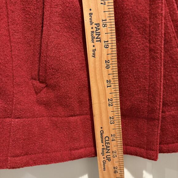 Gap Coat Womens XS Red Wool Blend Peacoat Double‎ Breasted Lined Pockets Short - Picture 8 of 12